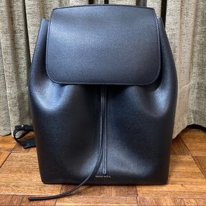 Mansur Gavriel Black Saffiano Leather Backpack